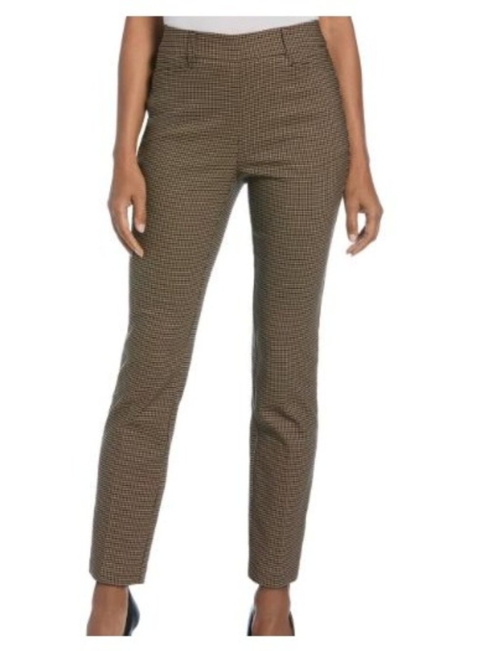 Rafaella Women's Pants 12 Pull-On Stretch Pant Khaki Brown Check Size 12